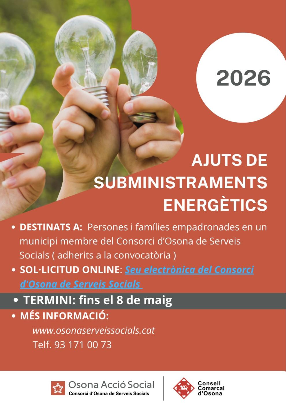 AJUTS D'ESTIU I SUBMINISTRAMENTS ENERGÈTICS - CONSORCI D'OSONA DE SERVEIS SOCIALS